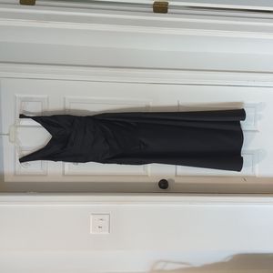 Black satin long dress